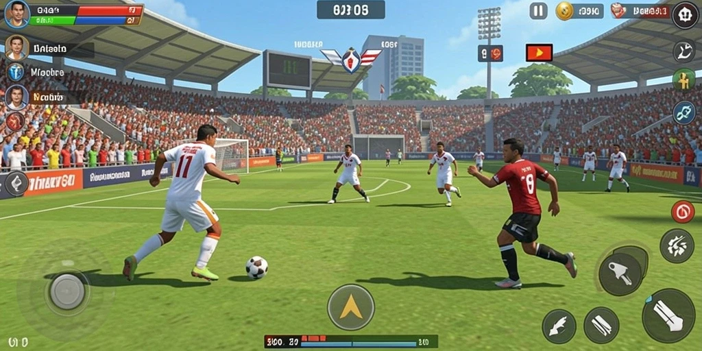 Tampilan layar saat pemain bertanding dalam multiplayer.