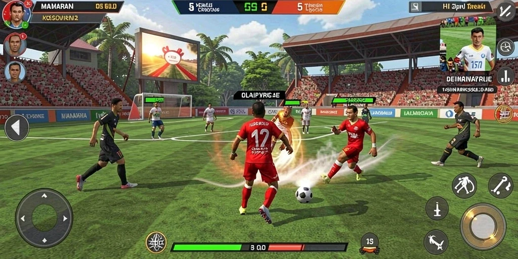 Tangkapan layar memperlihatkan momen seru dari pertarungan di dalam game.